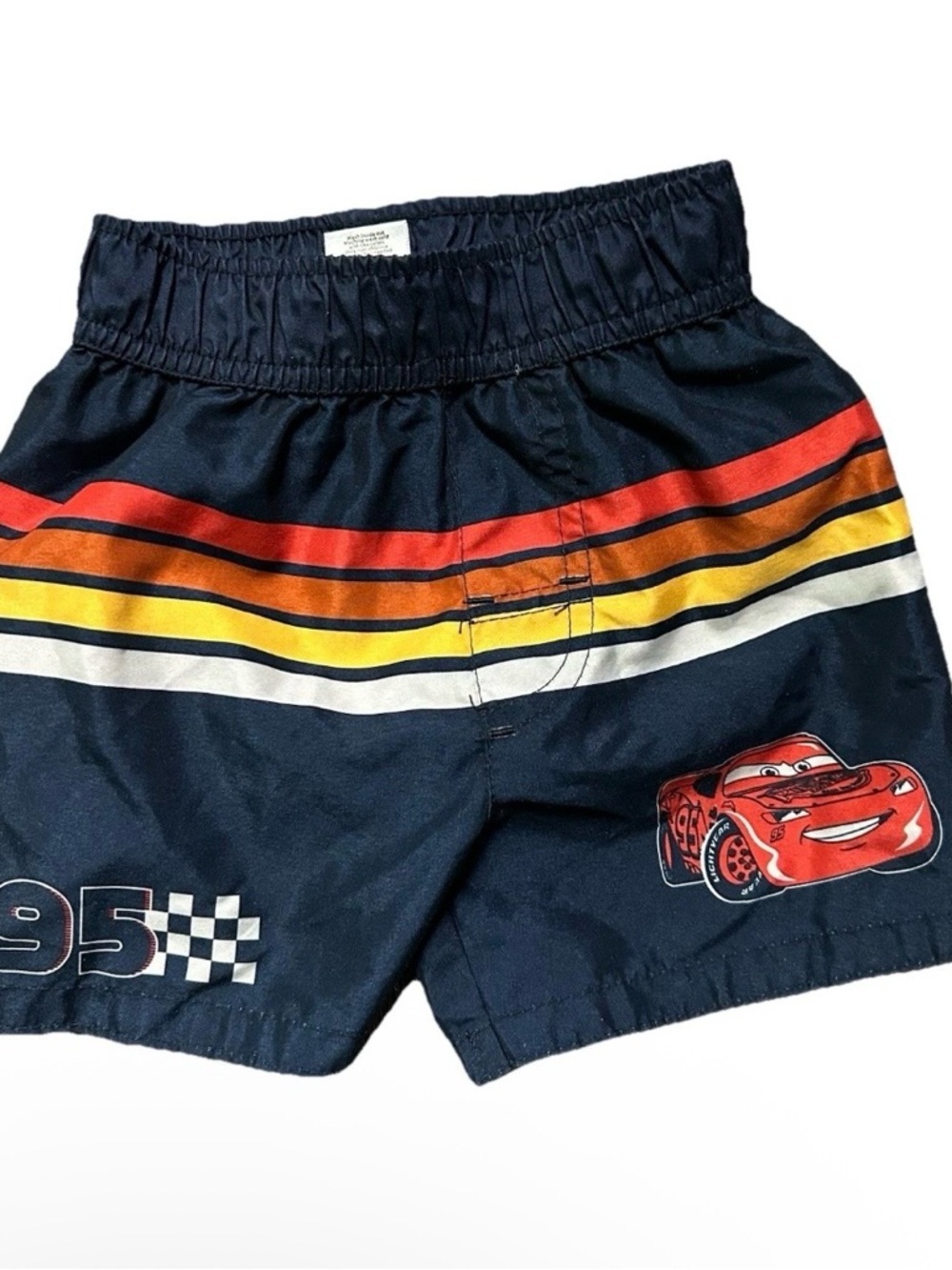 Disney Pixar Cars Toddler Boy Summer Swim Trunks Rash Guard Size 12-18 Months - Picture 4 of 4